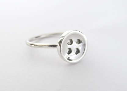 Goldfish Jewellery Design Studio - Sterling Silver Button Stack Ring