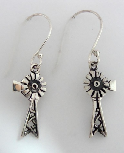 Sterling Silver Medium Windpump Earrings - Goldfish Jewellery Design Studio