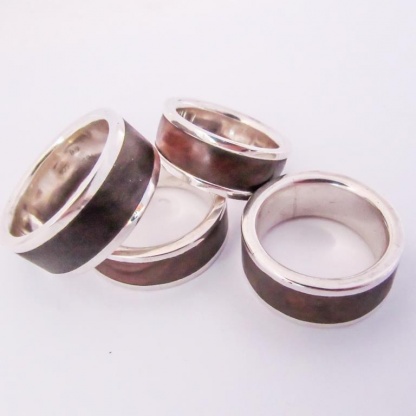 Sterling Silver Hardwood Ring