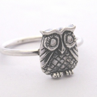 Sterling Silver Owl Stack Ring - Goldfish Jewellery Design Studio