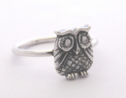 Sterling Silver Owl Stack Ring - Goldfish Jewellery Design Studio