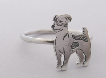 Sterling Silver Jack Russell Stack Ring