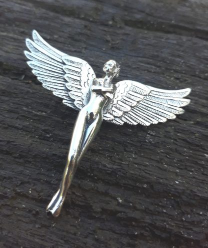 Sterling Silver Fairy Pendant With Bird Wings - Goldfish Jewellery Design Studio