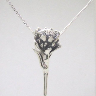 Sterling Silver Protea Pendant - Goldfish Jewellery Design Studio