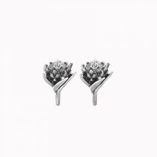 Sterling Silver Small Protea Earrings