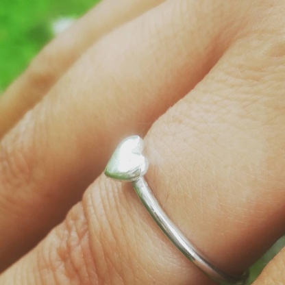 Sterling Silver Small Heart Stack Ring - Goldfish Jewellery Design Studio