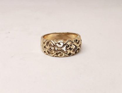 9ct Yellow Gold Filigree Dome Ring - Goldfish Jewellery Design Studio