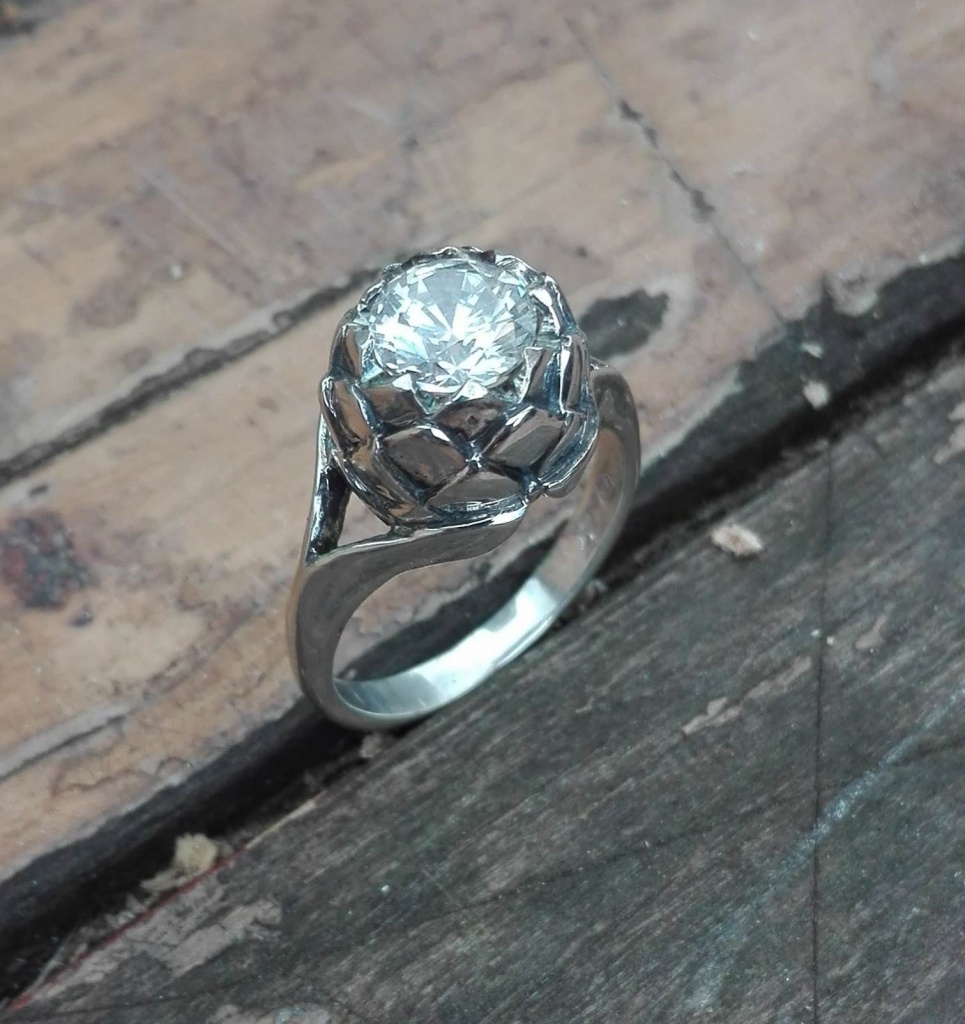 Sterling Silver Large Protea Ring | Goldfish Jewellery Design Studio