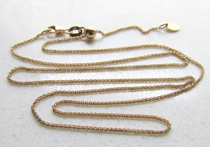 9ct Rose Gold Wheat Slider Adjuster Chain 50cm 025 gauge - Goldfish Jewellery Design Studio