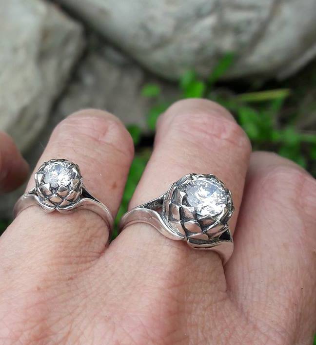 Sterling Silver Small Protea Ring - Goldfish Jewellery Design Studio