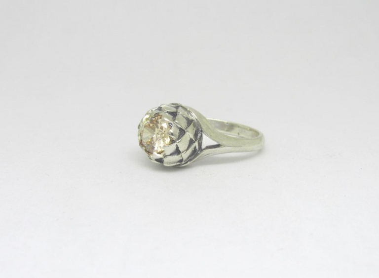 Sterling Silver Large Protea Ring | Goldfish Jewellery Design Studio