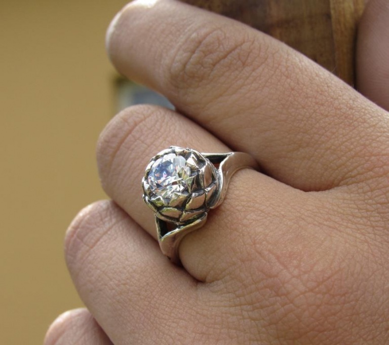 Sterling Silver Large Protea Ring | Goldfish Jewellery Design Studio