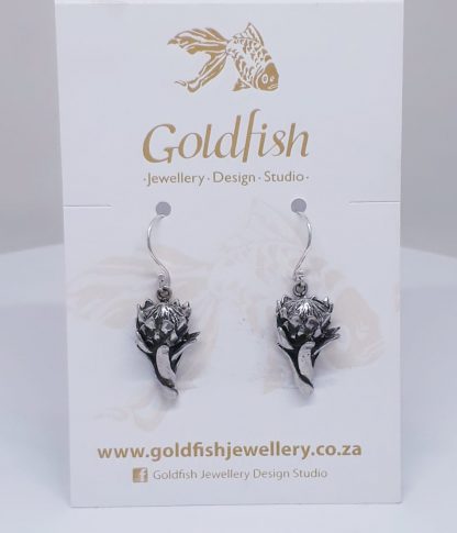 Sterling Silver Large Protea Earrings | Goldfish Jewellery Design Studio