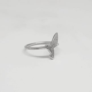 Sterling Silver Hummingbird Stack Ring - Goldfish Jewellery Design Studio