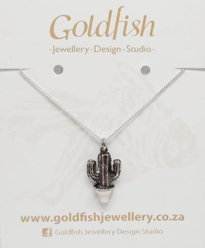 Sterling Silver Medium Cactus Charm - Goldfish Jewellery Design Store