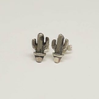 Sterling Silver Cactus Earrings - Goldfish Jewellery Design Studio