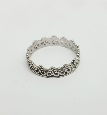 9ct White Gold Princess Crown Ring - Goldfish Jewellery Design Studio