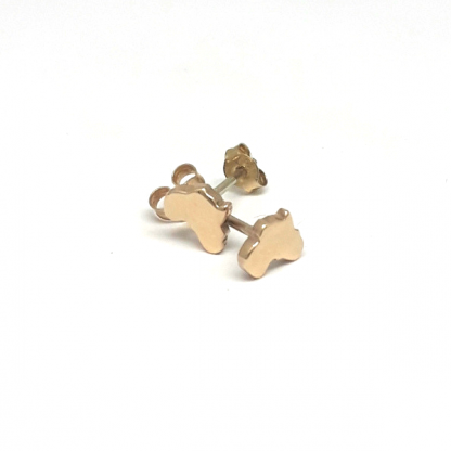 9ct Yellow Gold Dainty Africa Studs Earrings - Goldfish Jewellery Design Studio