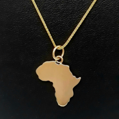 9ct Yellow Gold Large Africa Pendant - Goldfish Jewellery Design Studio