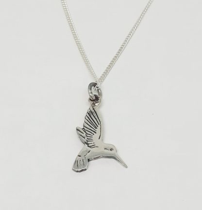 Sterling Silver Hummingbird Charm on Chain - Goldfish Jewellery Design Studio
