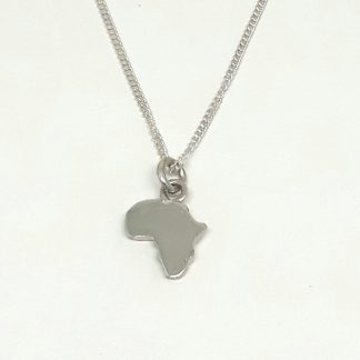 Sterling Silver Small Africa Charm on Chain - Goldfish Jewellery Design Studio