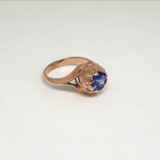 9ct Rose Gold Large Protea Tanzanite Ring - Goldfish Jewellery Design Studio