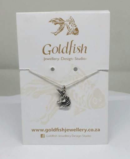Sterling Silver 3D Unicorn Charm on Chain - Goldfish Jewellery Design Studio
