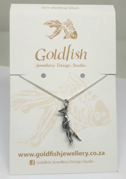 Sterling Silver Meerkat Charm on Chain - Goldfish Jewellery Design Studio