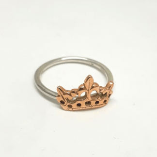 Mixed Metal Crown Stack Ring - Sterling Silver with 9ct Gold - Goldfish Jewellery Design Studio