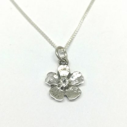 Sterling Silver Almond Flower Charm on Chain (45cm) - Goldfish Jewellery Design Studio