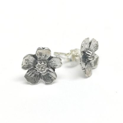 Sterling Silver Almond Flower Earrings (studs) - Goldfish Jewellery Design Studio