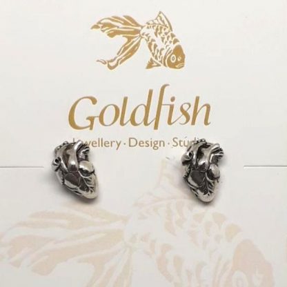 Sterling Silver Anatomical Heart Earrings - Goldfish Jewellery Design Studio