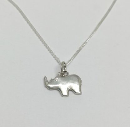 Sterling Silver Rhino Charm on Chain- Goldfish Jewellery Design Studio