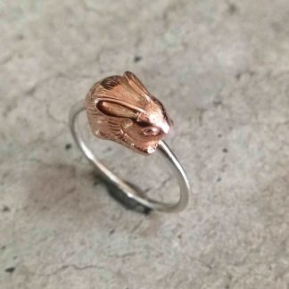 Sterling Silver with 9ct Gold Bunny Stack Ring - Goldfish Jewellery Design Studio