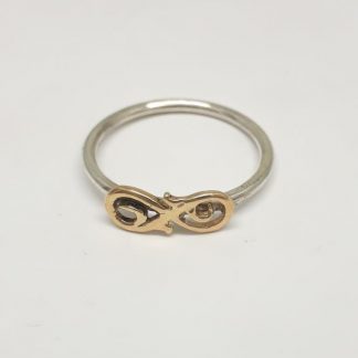 Sterling Silver with 9ct Gold Infinity Stack Ring - Goldfish Jewellery Design Studio