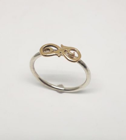 Sterling Silver with 9ct Gold Infinity Stack Ring - Goldfish Jewellery Design Studio