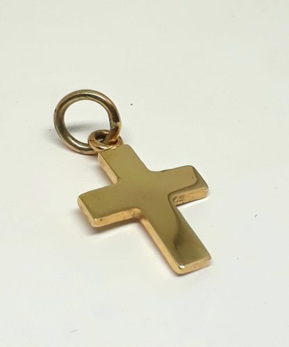 9ct Yellow Gold Cross Charm (medium) - Goldfish Jewellery Design Studio