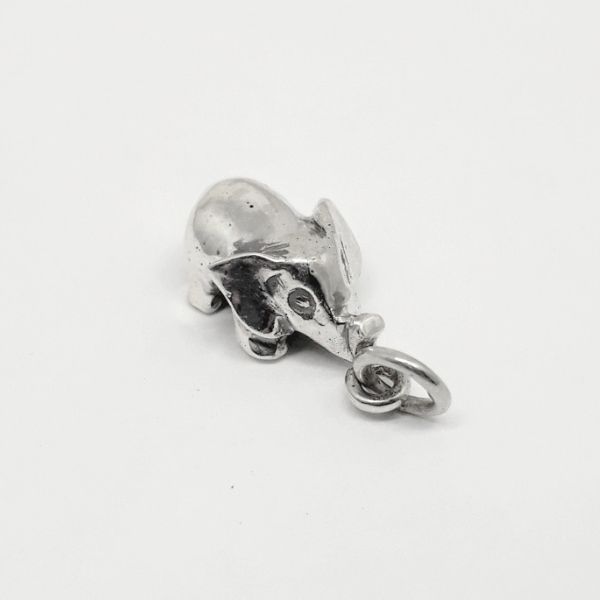 Sterling Silver 3D Elephant Charm - Goldfish Jewellery Design Studio