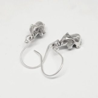 Sterling Silver 3D Elephant Earrings - Goldfish Jewellery Design Studio
