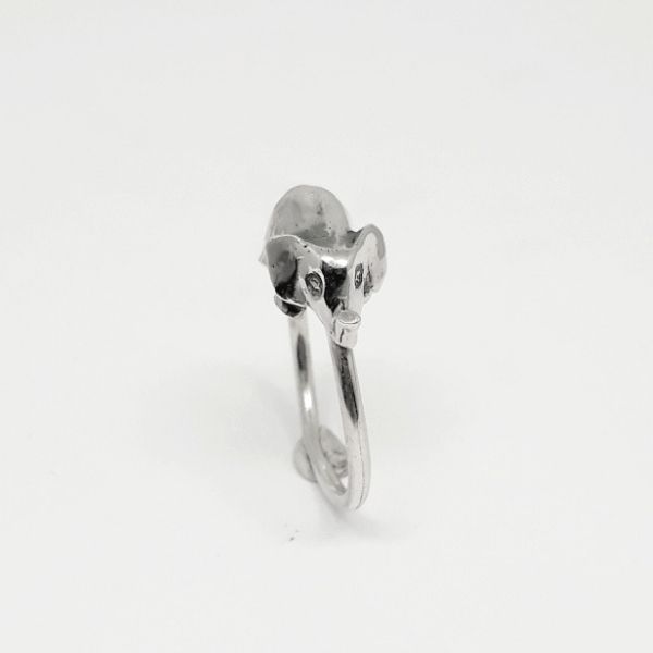 Sterling Silver 3D Elephant Stack Ring - Goldfish Jewellery Design Studio