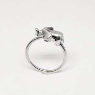 Sterling Silver 3D Elephant Stack Ring - Goldfish Jewellery Design Studio