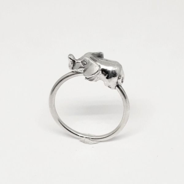 Sterling Silver 3D Elephant Stack Ring - Goldfish Jewellery Design Studio