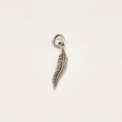 Sterling Silver Dainty Feather Charm - Goldfish Jewellery Design Studio