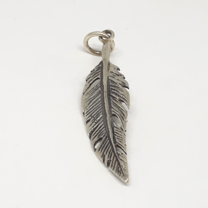 Sterling Silver Medium Feather Charm - Goldfish Jewellery Design Studio