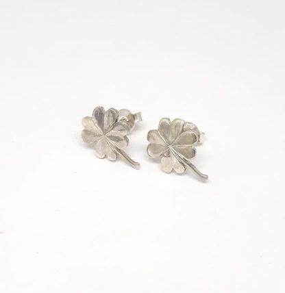 Sterling Silver Four Leaf Clover Earrings (studs) - Goldfish Jewellery Design Studio