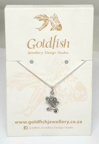 Sterling Silver Gecko Charm on Chain - Goldfish Jewellery Design Studio