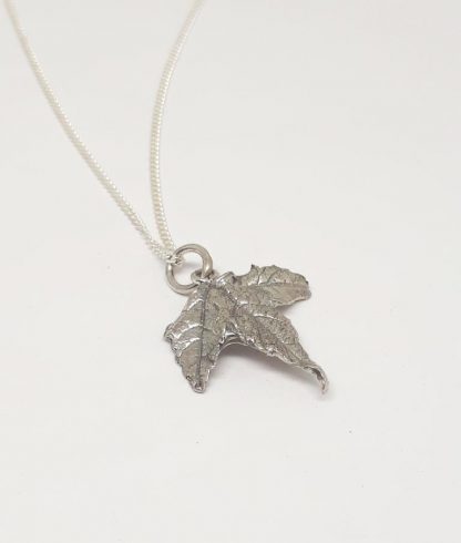 Sterling Silver Maple Leaf Charm on Chain - Goldfish Jewellery Design Studio