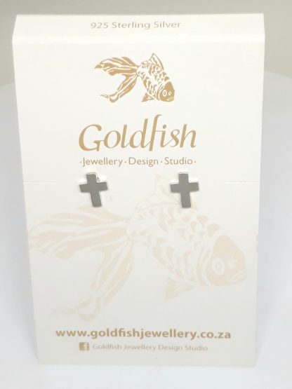 Sterling Silver Small Cross Earrings (small) - Goldfish Jewellery Design Studio