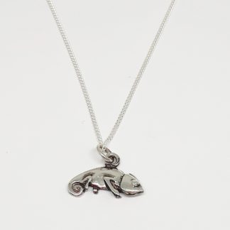 Sterling Silver Chameleon Charm on Chain - Goldfish Jewellery Design Studio