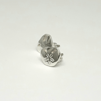 Sterling Silver Pansy Shell Earrings - Goldfish Jewellery Design Studio